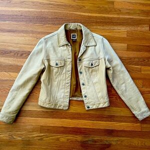 Gap 100% leather Y2K jacket size medium